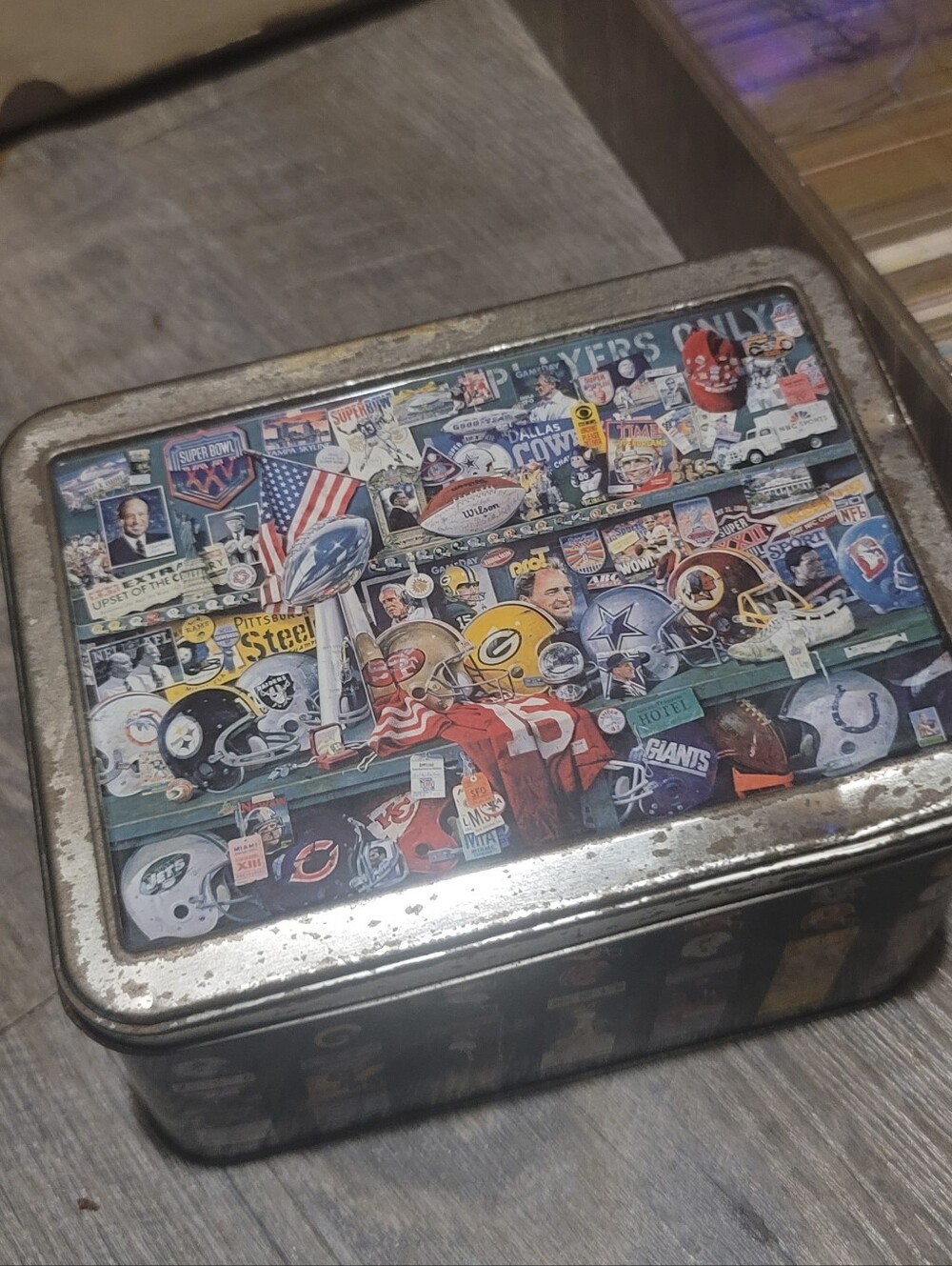 Stuffed Vintage NFL Tin 150+ Old Football Baseball Basketball Mystery Lot!